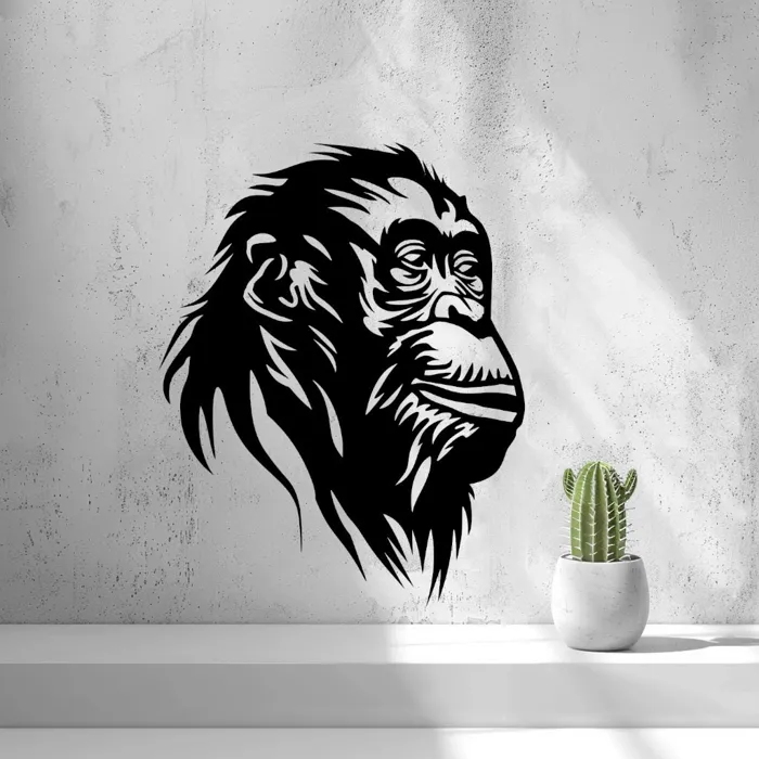 2D Chimpanzee Face Wall Art