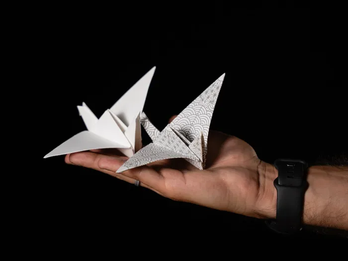 Engraved origami