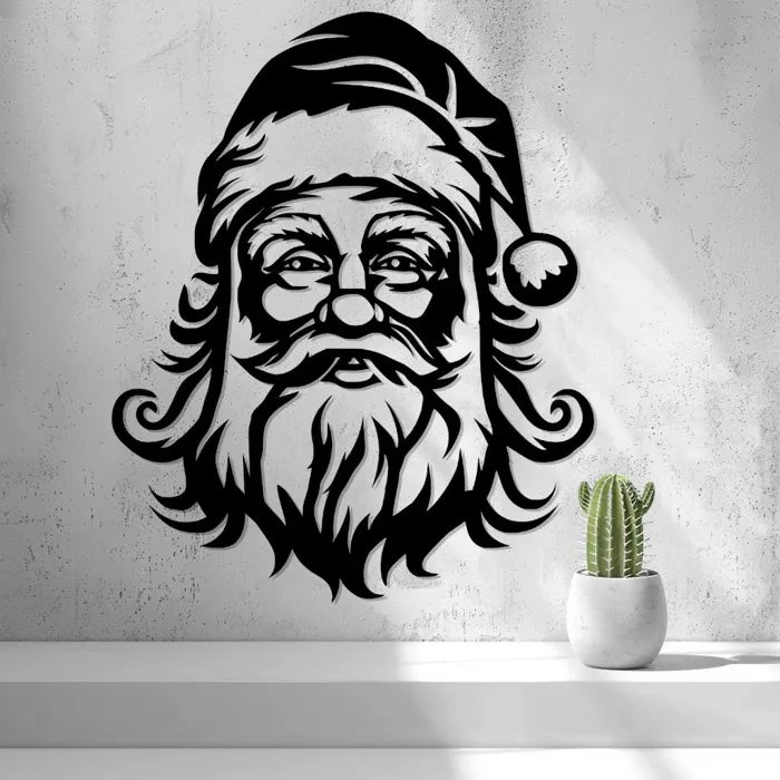 2d Santa Claus Face Wall Art/window Art