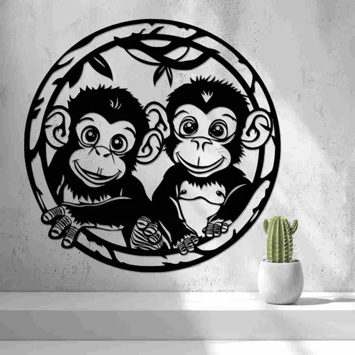 2d Baby Monkeys Wall Art