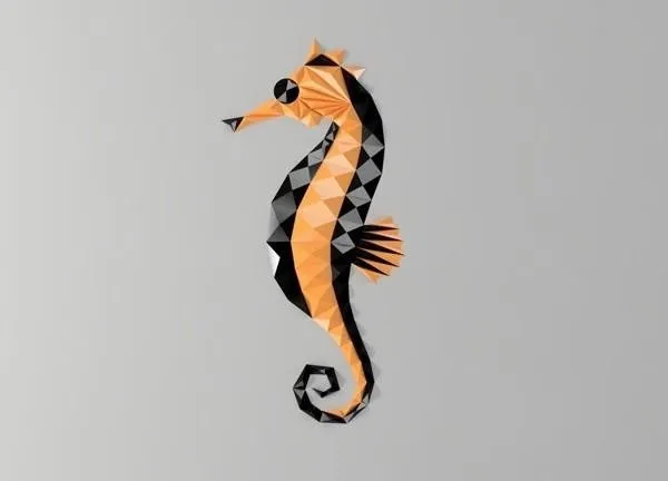 Geometric Seahorse - Wall Design