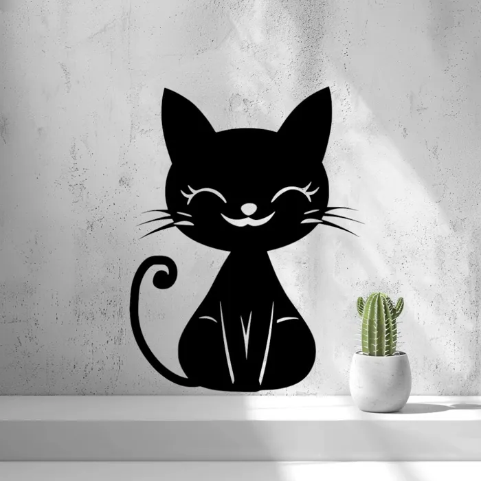2D Cute Cat Wall Art