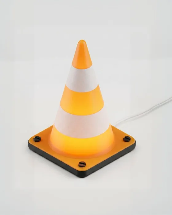 Retro Traffic Cone Desk Light (No-Support Print)