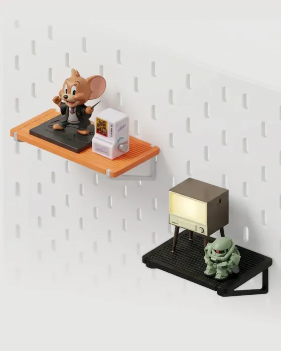 Ikea Skadis Minimal Toy Display Shelf – Snap‑on Pegboard Shelf For Mini Figures