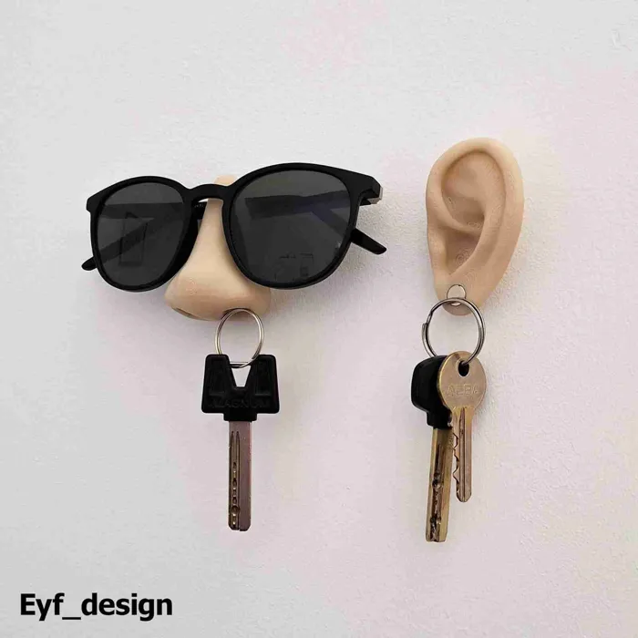 Nose And Ear - Keys And Glasses Holder