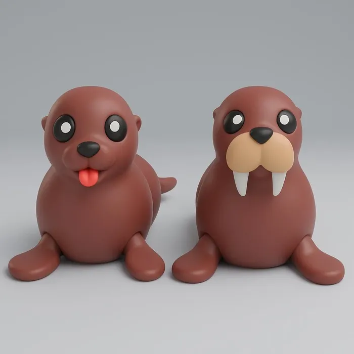 Walrus & Seal - Articulated Keychain Figure