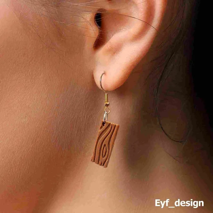 Wood Plank Earring