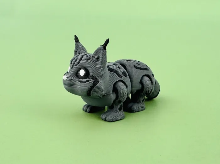 Lynx - Articulated Keychain Figure | Flexi Print-in-Place | No Supports