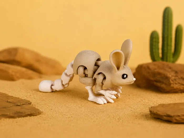 Jerboa - Articulated Animal Figure Keychain | Print-in- Place | No Supports