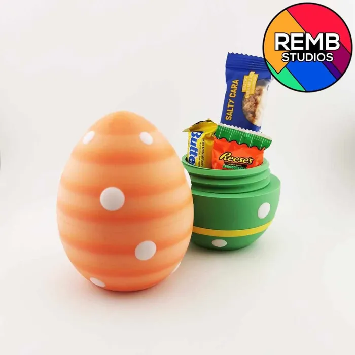 Easter Egg Container With Twist Lock - Dots