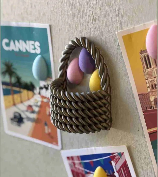 Easter Basket & Eggs Fridge Magnets