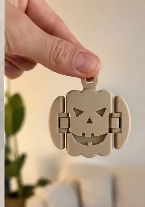 FlexiPumpkin - Articulated Halloween Pumpkin Keychain (Print-in-Place)