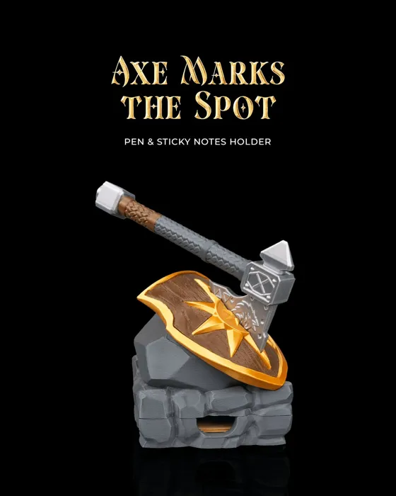 Axe Marks the Spot -Pen & Sticky Notes Holder