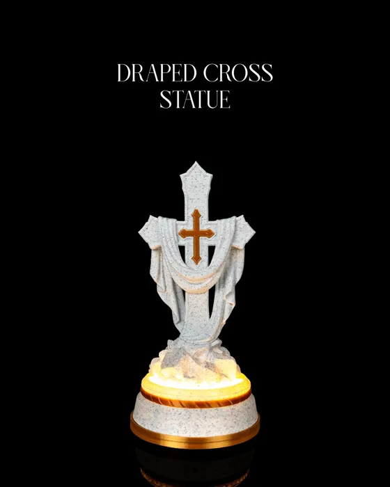 Draped Cross Statue