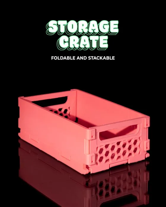Foldable and Stackable Storage Crate