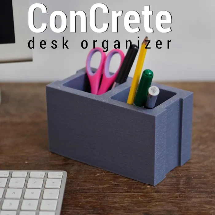 Concrete Desk Organizer